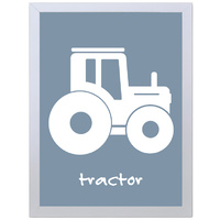 Tractor (Blue, 297 x 420mm, No Frame)