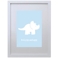 Triceratops (Aqua Blue, 210 x 297mm, No Frame)