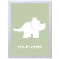 Triceratops (Green, 297 x 420mm, No Frame)