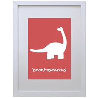 Brontosaurus (Red, 210 x 297mm, No Frame)