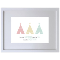 First We Had Each Other. Then We Had You. Now We Have Everything. (Red-Yellow-Blue, 210 x 297mm, White Frame)