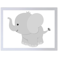 Cute  Elephant (297 x 420mm, White Frame)