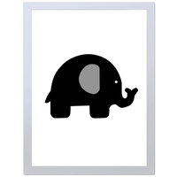 Black Elephant (297 x 420mm, White Frame)
