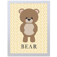 Cute Little Teddy Bear (297 x 420mm, White Frame)