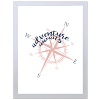 Adventure Awaits (297 x 420mm, White Frame)