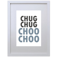 Chug Chug Choo Choo (210 x 297mm, White Frame)