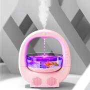 Pink 3 In 1 Anti-Gravity Humidifier Multifunctional Aromatherapy Machine Bluetoo