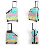 Colorful Kids Ride-On Luggage  20-Inch Cartoon Travel Suitcase with Footrest