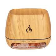 Wooden Led Flame Aromatherapy Diffuser With Humidifier - Ambient Light Essential Oil Diffuser