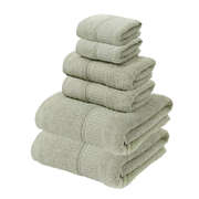 Premium Grey Green Cotton Towel Set - Plush & Durable (6 Pcs)