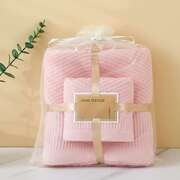 Pink Diagonal Stripe Towel Set - Bath & Face Towels