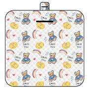 Rainbow Bear Thick Waterproof Foldable Picnic Mat - 150x200cm for Camping & Beach