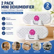 Mini Rechargeable Dehumidifier 2 Pack Wardrobe | EXTG