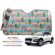 Car Sunshade Vintage Flamingo 140 X 72cm