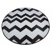 Outdoor Pp Mat Weatherproof Zig Zag Wht Round Dia. 200cm