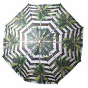 Beach Umbrella 180cm Striped Palm Design