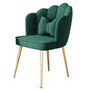 Velvet Living Room Chair Set Of 2 Pcs - Green Velvet Upholstery