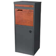 Parcel Pillar Wooden Grain Letterbox Heavy-Duty Lockable Parcel 
