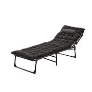 Folding Lounger Zero Gravity Recliner Garden Sun Chair - Grey Fabric