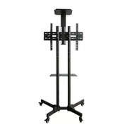 Universal Height Adjustable Rolling Double Tv Stand Cart Trolley 32
