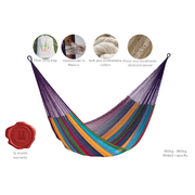 Queen Size Cotton Mexican Hammock in Coloring Color