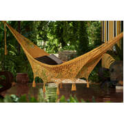 King Size Outdoor Cotton Mexican Hammock In Mustard