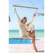  Extra Large Outdoor Cotton Mexican Hammock Chair in Cream Colour