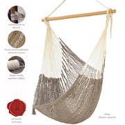 Extra Large Outdoor Cotton Mexican Hammock Chair in Dream Sands Colour