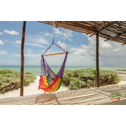 Extra Large Outdoor Cotton Mexican Hammock Chair In Rainbow Colour