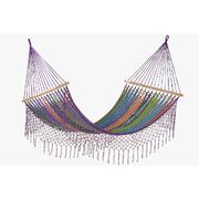 Queen Size Outdoor Cotton Mexican Resort Hammock With Fringe in Colorina Colour