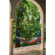  Queen Size Outdoor Cotton Mexican Resort Hammock No Fringe in Mexicana Colour