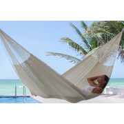 Jumbo Size Super Nylon Mexican Hammock In Cream Colour