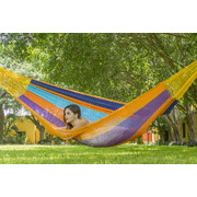 Mayan Legacy King Size Outdoor Cotton Mexican Hammock in Alegra Colour