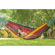 Queen Size Outdoor Cotton Mexican Hammock in Imperial Colour