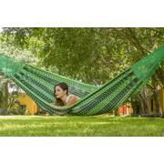 Queen Size Outdoor Cotton Mexican Hammock in Jardin Colour