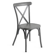 Retro Grey Aluminium Cross Back Chair Set Of 2