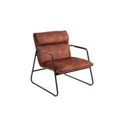 Amber Brown Polyester Upholstered Armchair