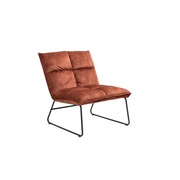 Polyester Fabric Rust Brown Slipper Accent Chair