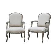 Wash White Louis XV Chair 