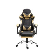 Gaming Office Chair Foot Rest Gold