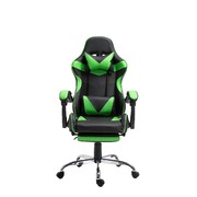 Gaming Office Chair Foot Rest Green