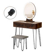 Premium Dressing Table LED Light Strip Brown - Durable Frame
