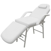 Treatment chair adjustable back and footrest white