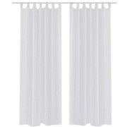 White Sheer Curtain 140 x 245 cm 2 pcs