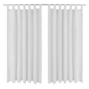 2 pcs Micro-Satin Curtains with Loops  ( White ) 