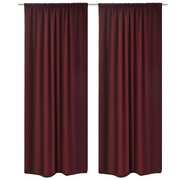 Blackout Curtains 2 pcs Double Layer 140 x 245 cm Bordeaux