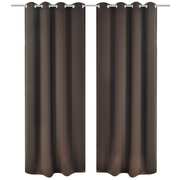 2 pcs Brown Blackout Curtains with etal Rings    