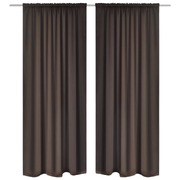 Blackout Curtains 2 pcs Slot-Headed 135 x 245 cm Brown
