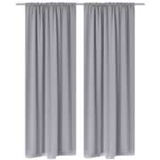 2 pcs Grey Slot-Headed Blackout Curtains    