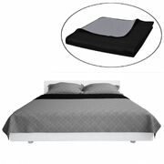 Double-sided Quilted Bedspread--Black/Grey